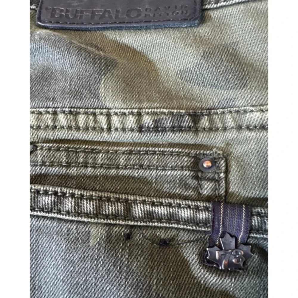 Buffalo David Bitton Mens Camo Straight Leg Jeans Green Camouflage 38x32